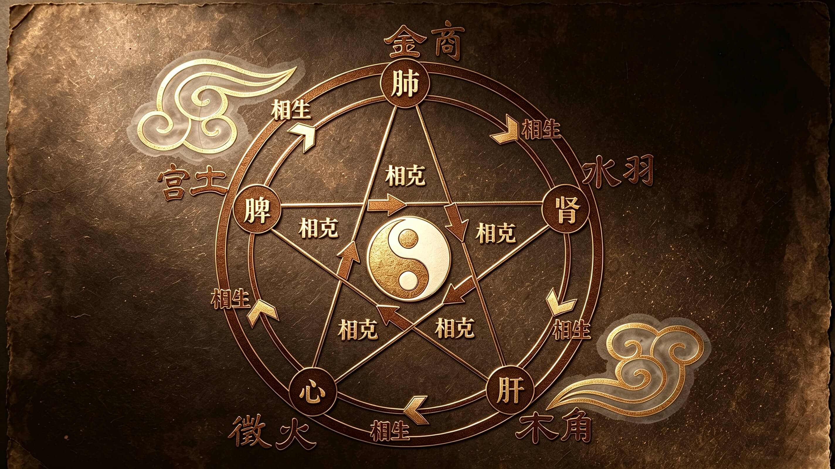 五音五脏五行对应信息图